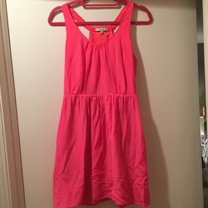 Madewell HOT PINK silk sleeveless dress!
